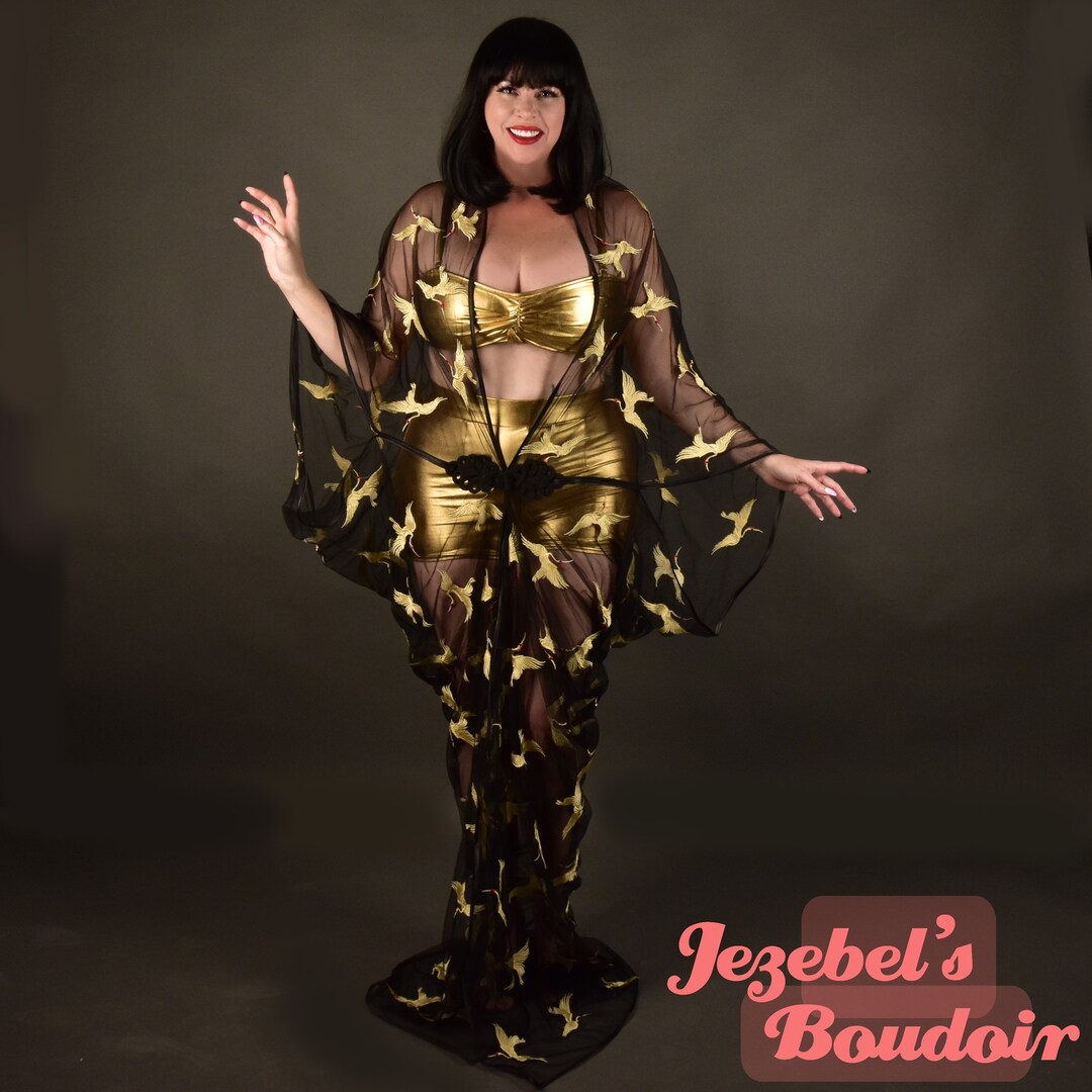 Tulle Crane Robe, Sheer Japanese Sultry Kimono, Dressing Gown Caftan, Glam Burlesque Flapper Flowing Tiki Wrap Cocoon Kaftan Geisha Art Deco | MakerPlace by Michaels Tulle Crane Robe, Sheer Japanese Sultry Kimono, Dressing Gown Caftan, Glam Burlesque Flapper Flowing Tiki Wrap Cocoon Kaftan Geisha Art Deco | MakerPlace by Michaels